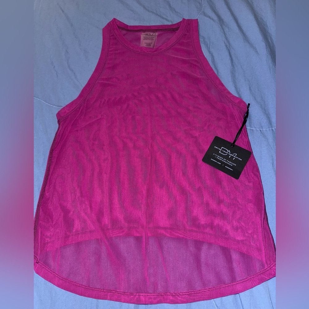 Diane Von Furstenberg Women's Sheer Pink and Black Tops Size Large - Picture 2 of 6